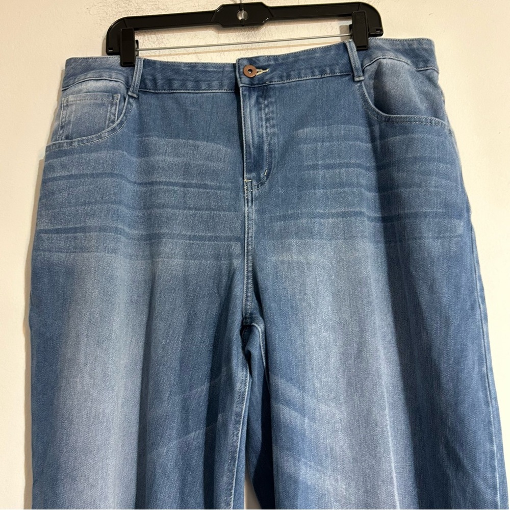 Halara Wide Leg High Rise Medium Wash Jeans Size 1x Stretch - Picture 3 of 7